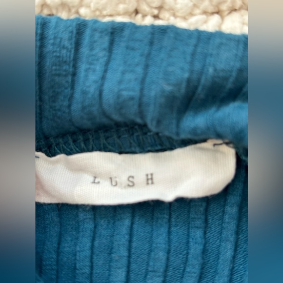 Lush dark teal bodycon shoulder exposed wrap dress in small - Picture 4 of 7